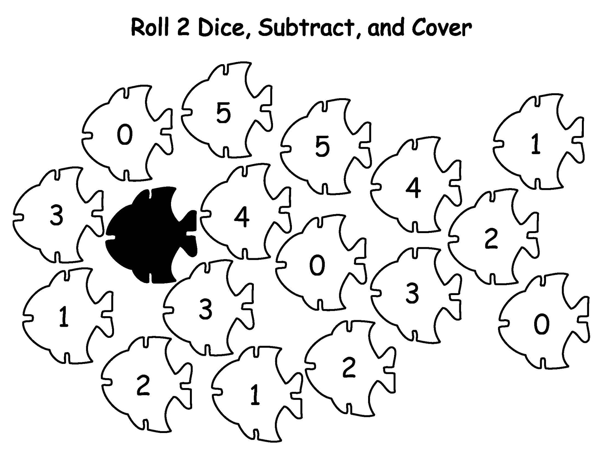 Roll and Cover Fish Math Game Kids