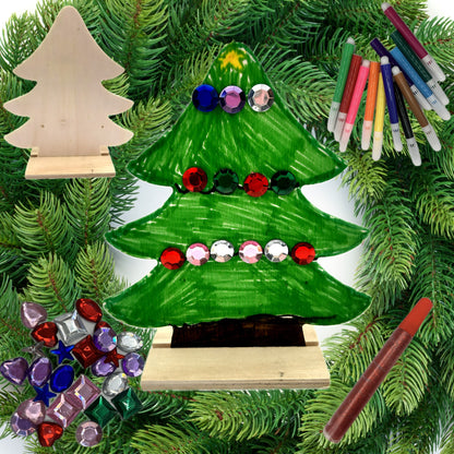 Stand-up wooden tree craft