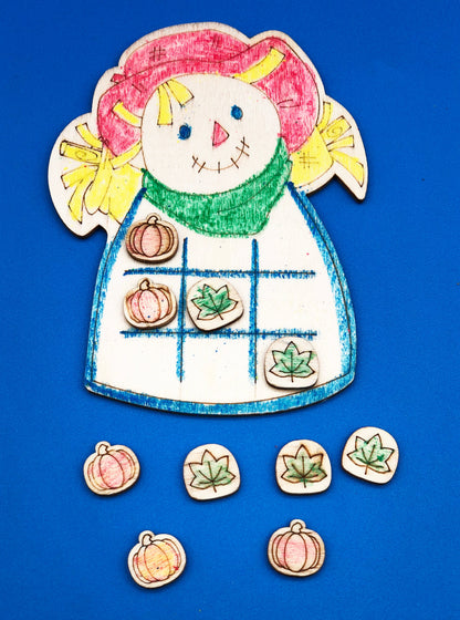 wooden scarecrow tic-tac-toe