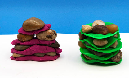 Building with rocks kids activity STEM