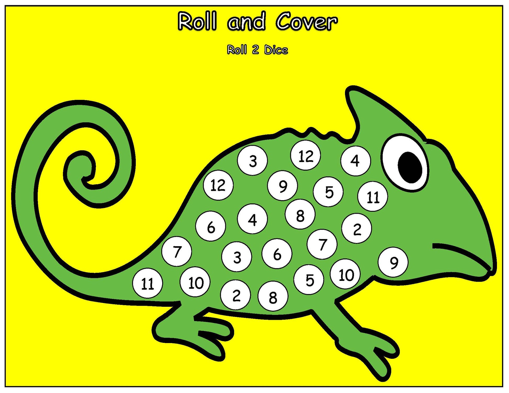 Roll and Cover Chameleon Game