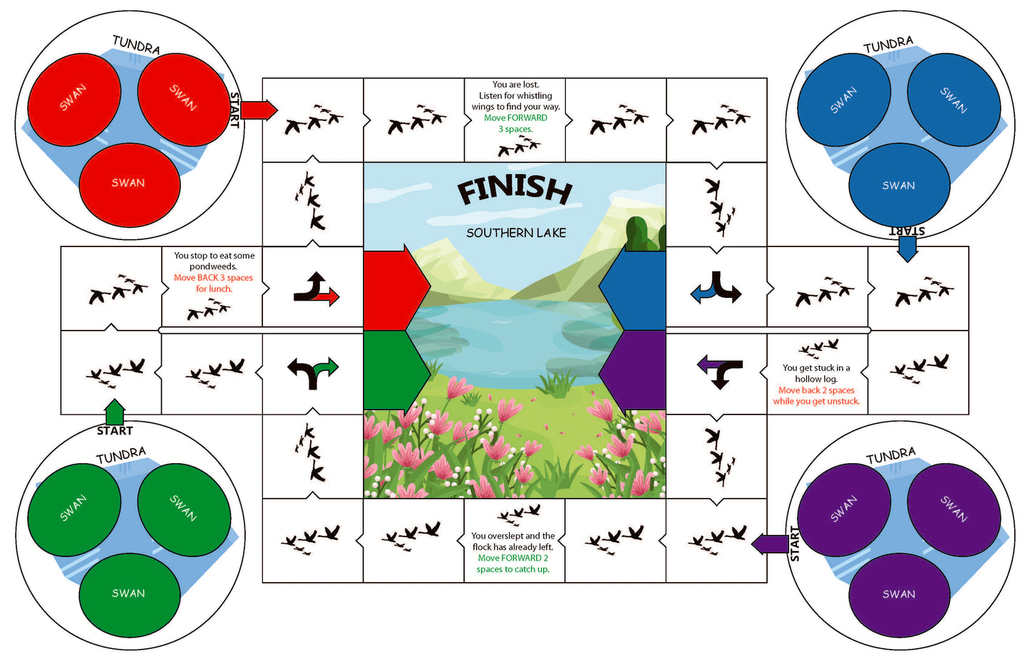 Swan migration board game