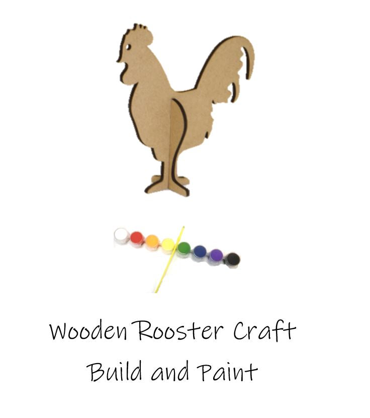 Wooden Rooster Craft Kids 